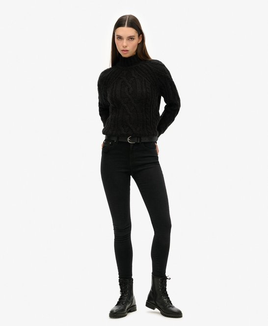 High Neck Cable Knit Jumper